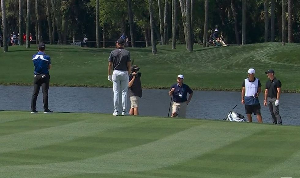 Rory McIlroy was asked whether he had dropped in the right place