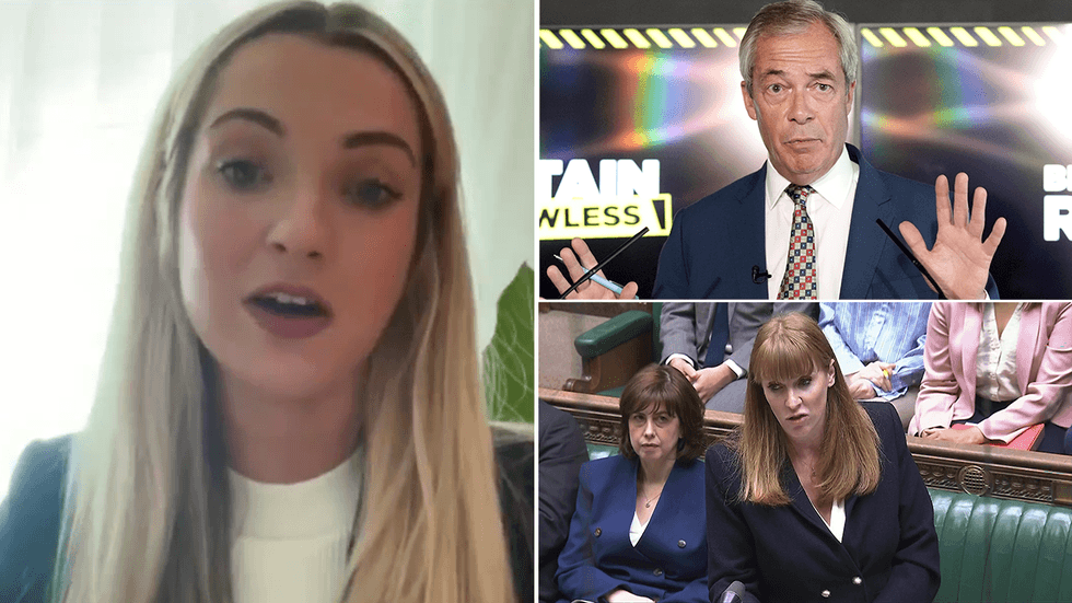 Rosie Wrighting, Nigel Farage and Angela Rayner
