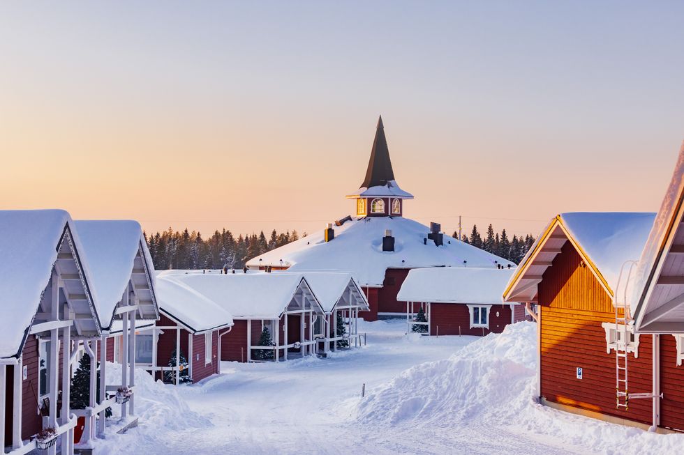 Rovaniemi, Finland snow and buildings