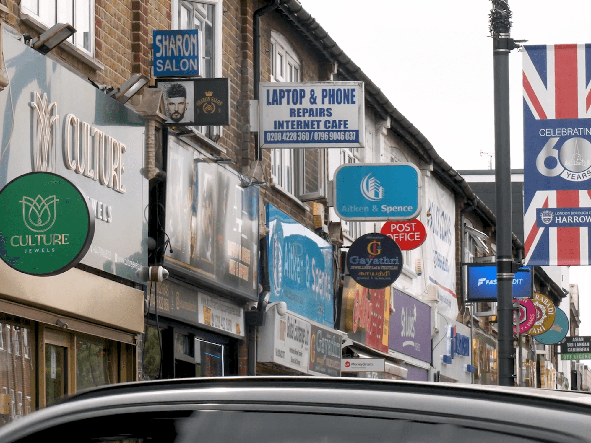 Row of shops on Northolt Road