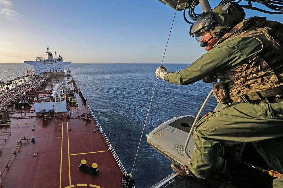 Royal Marine Commandos aboard