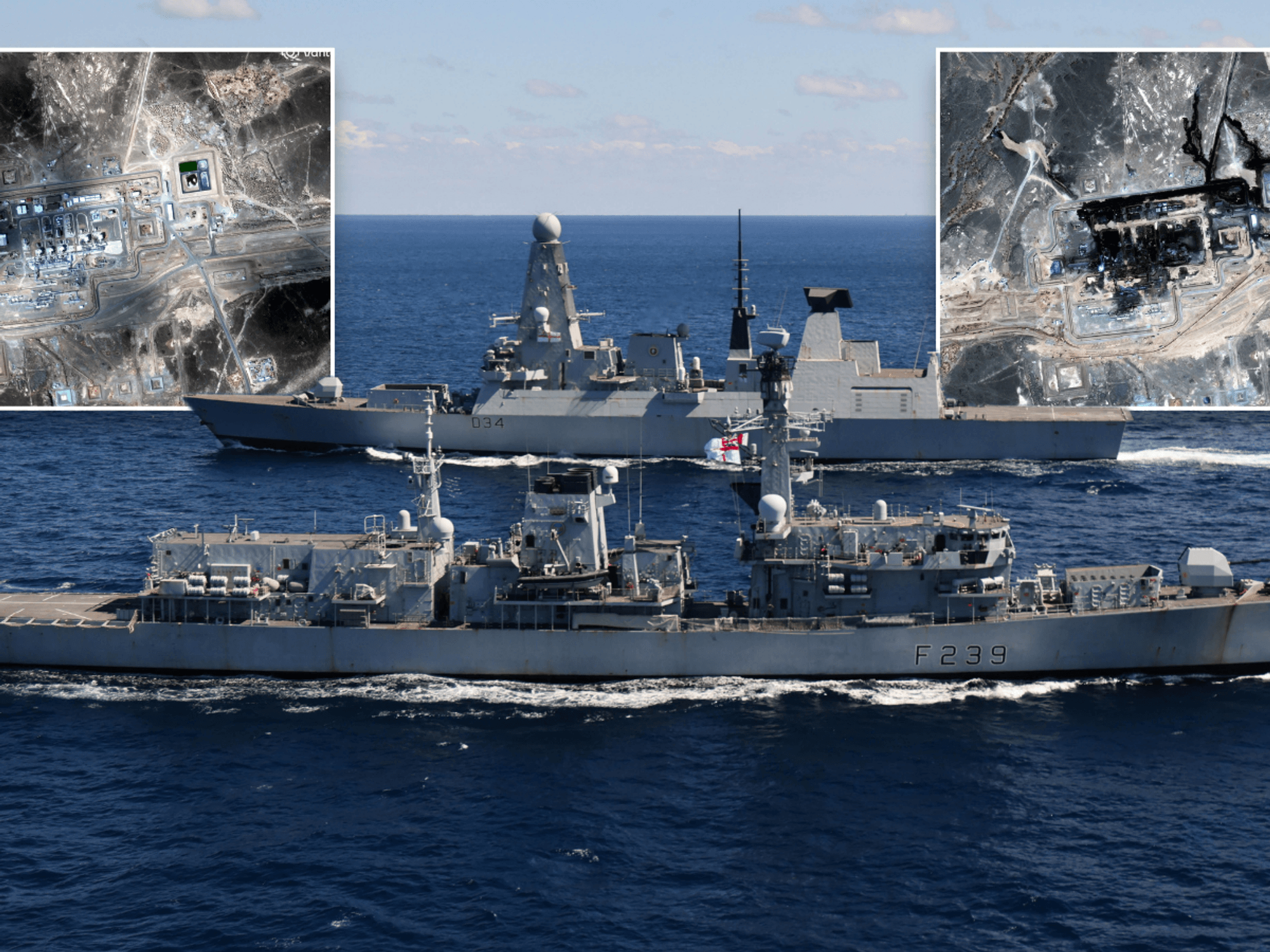 Royal Navy ships/Saudi pipeline damage