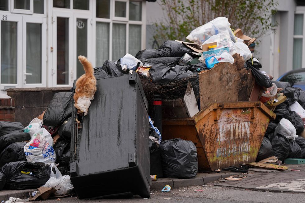 Rubbish building up on the streets in Birmingham