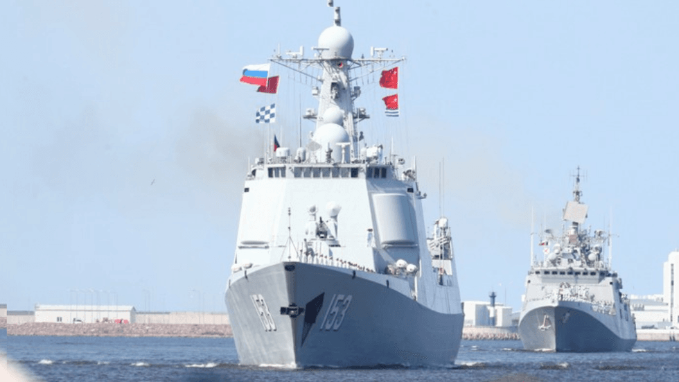 Russia and China navy drills