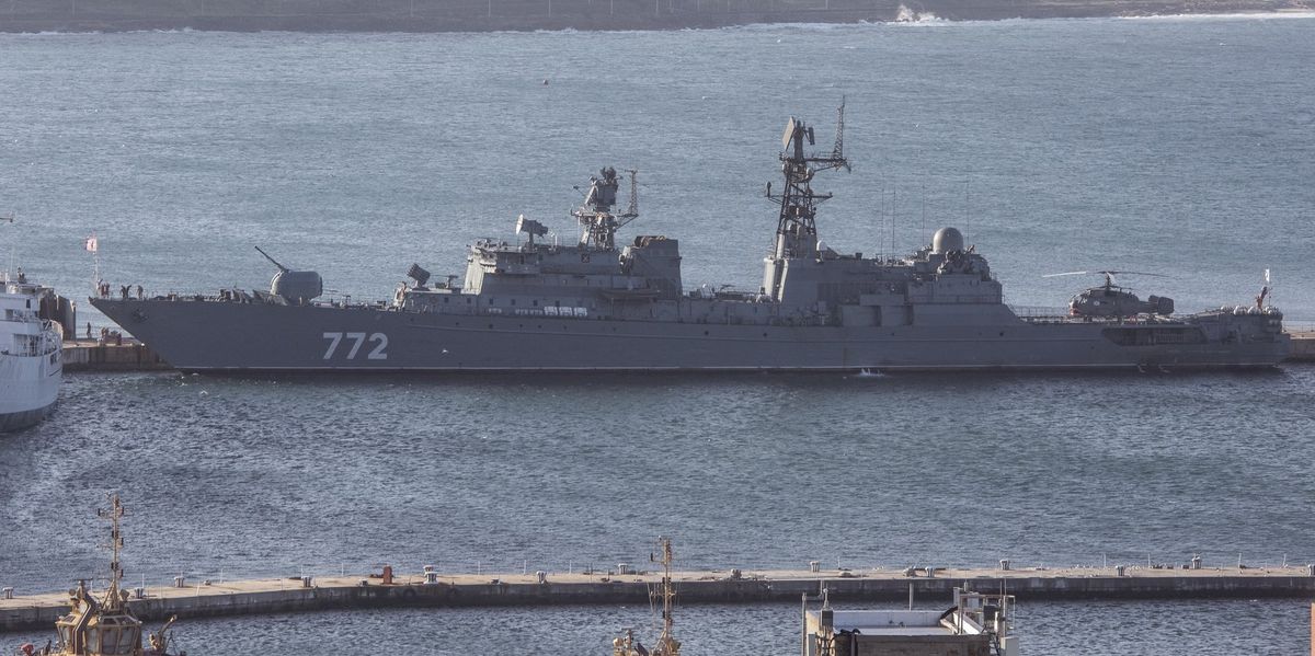 Russian warship opens fire just miles off Devon coast as Royal Navy watches on