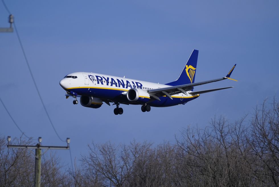 Ryanair plane flying