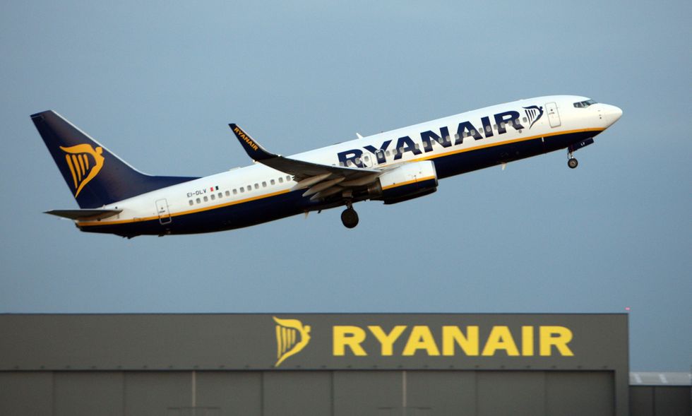 Ryanair plane flying