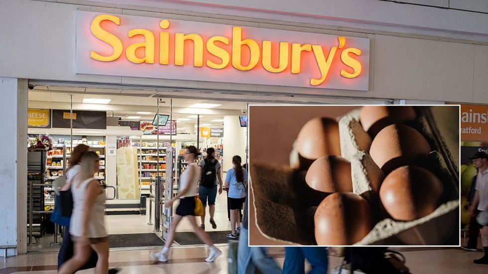 Sainsbury's store and brown eggs