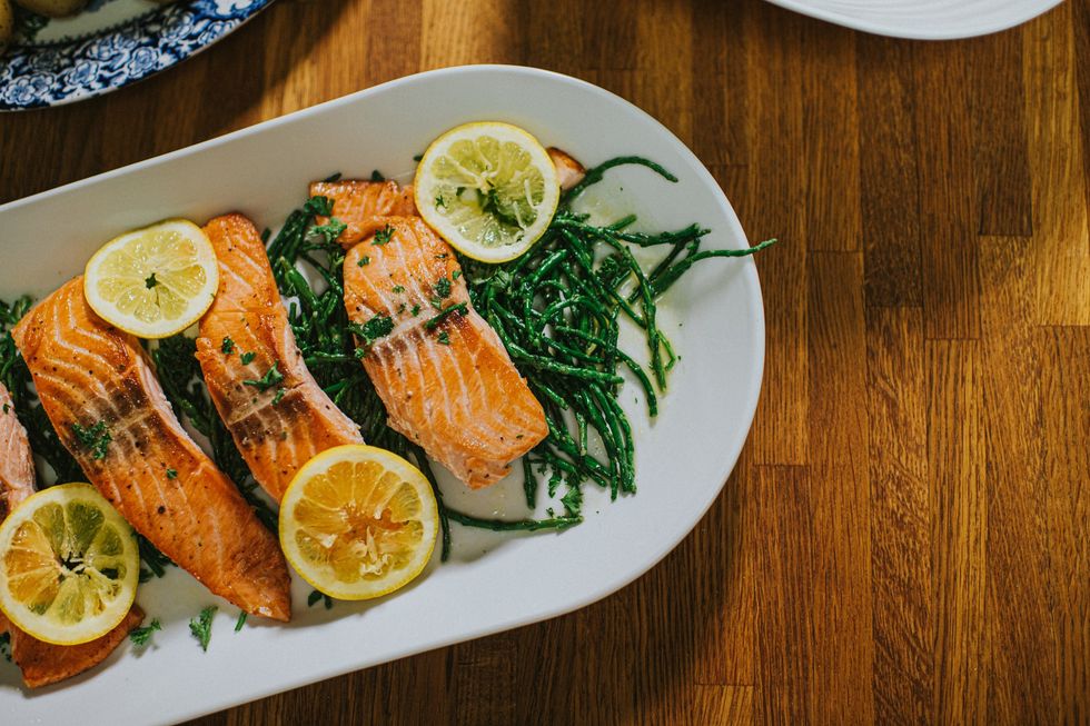 Salmon and greens