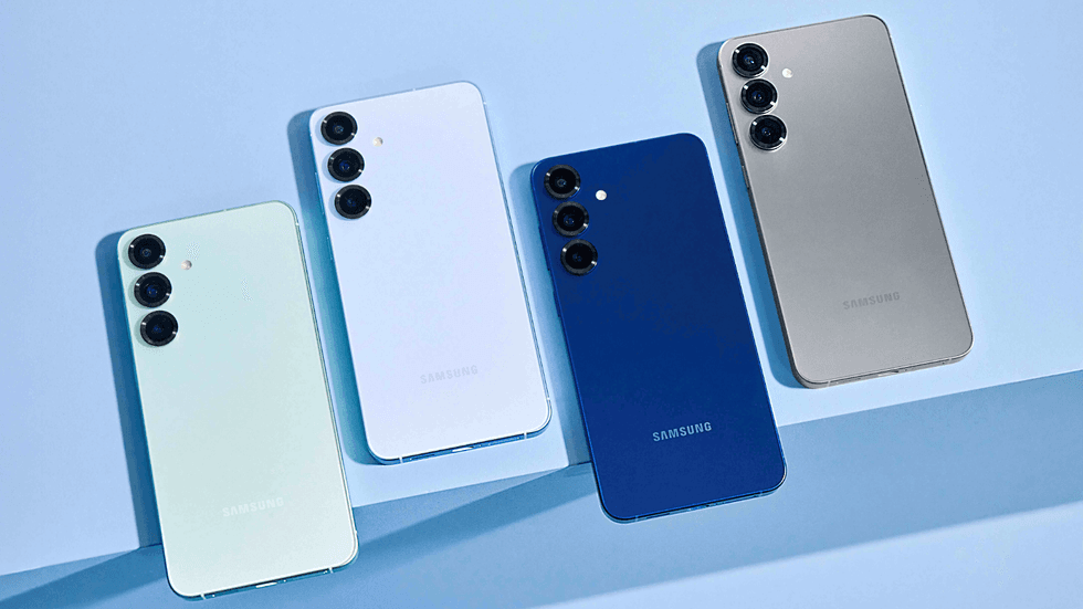 Samsung Galaxy S25 pictured in four colours