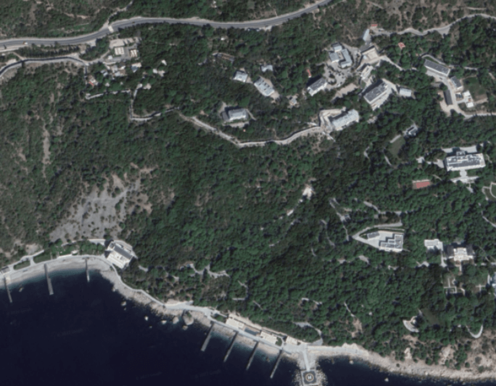 Satellite image of villas in southern Crimea