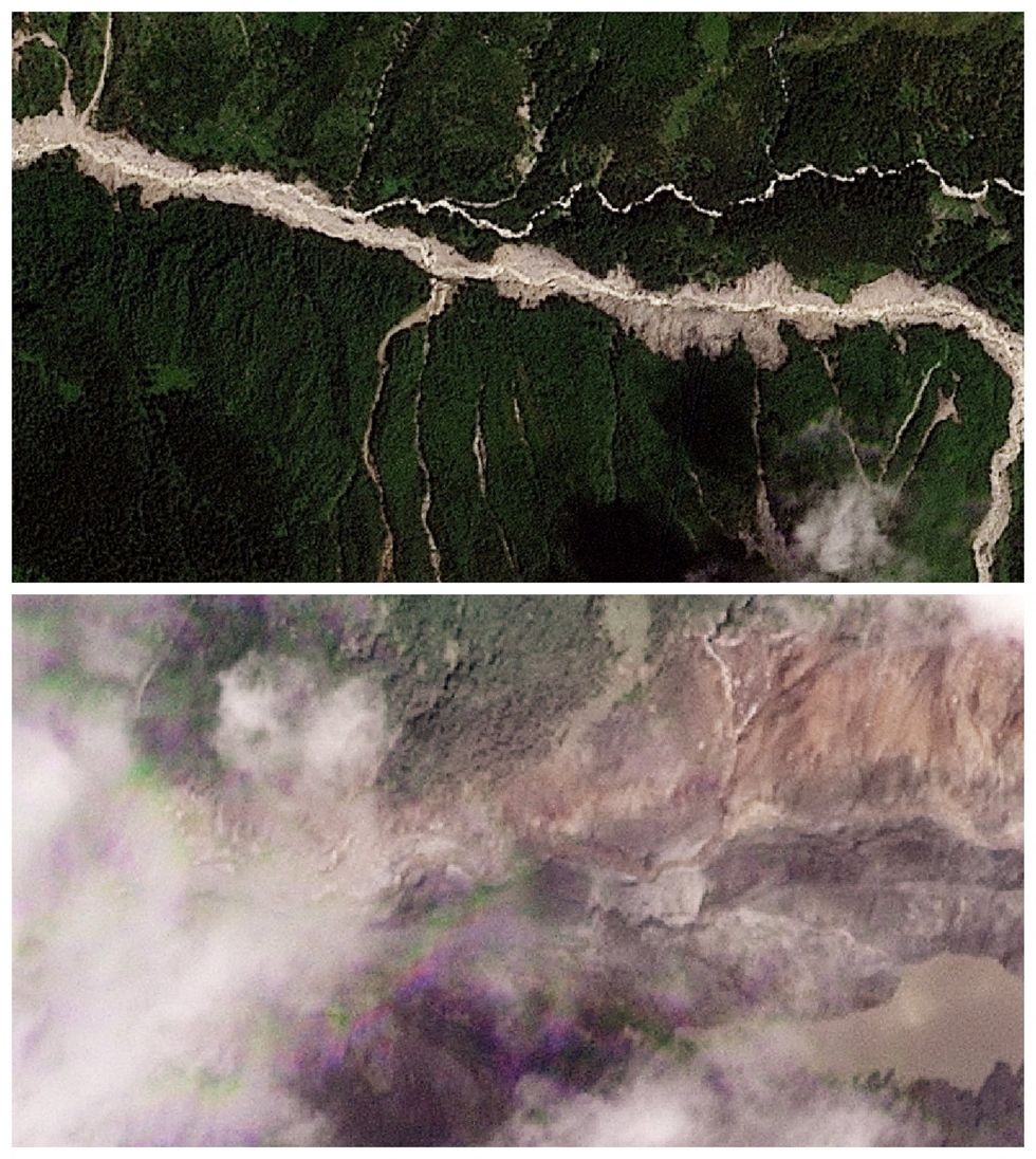 Satellite images show a site at the border of Nepal and Tibet Autonomous Region