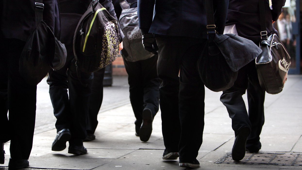 School children walking