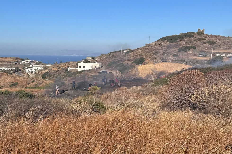 Scorched fields following the crash