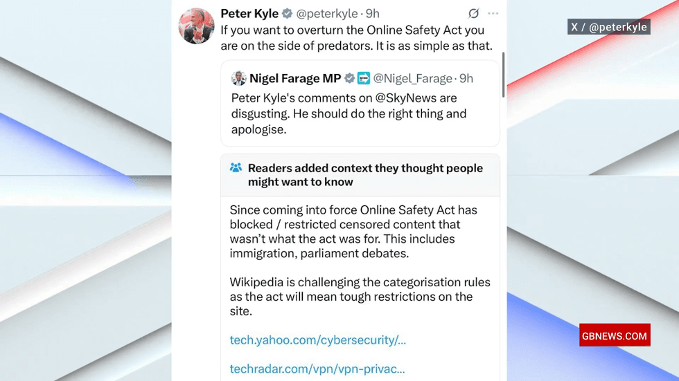Screenshot of Peter Kyle's tweet
