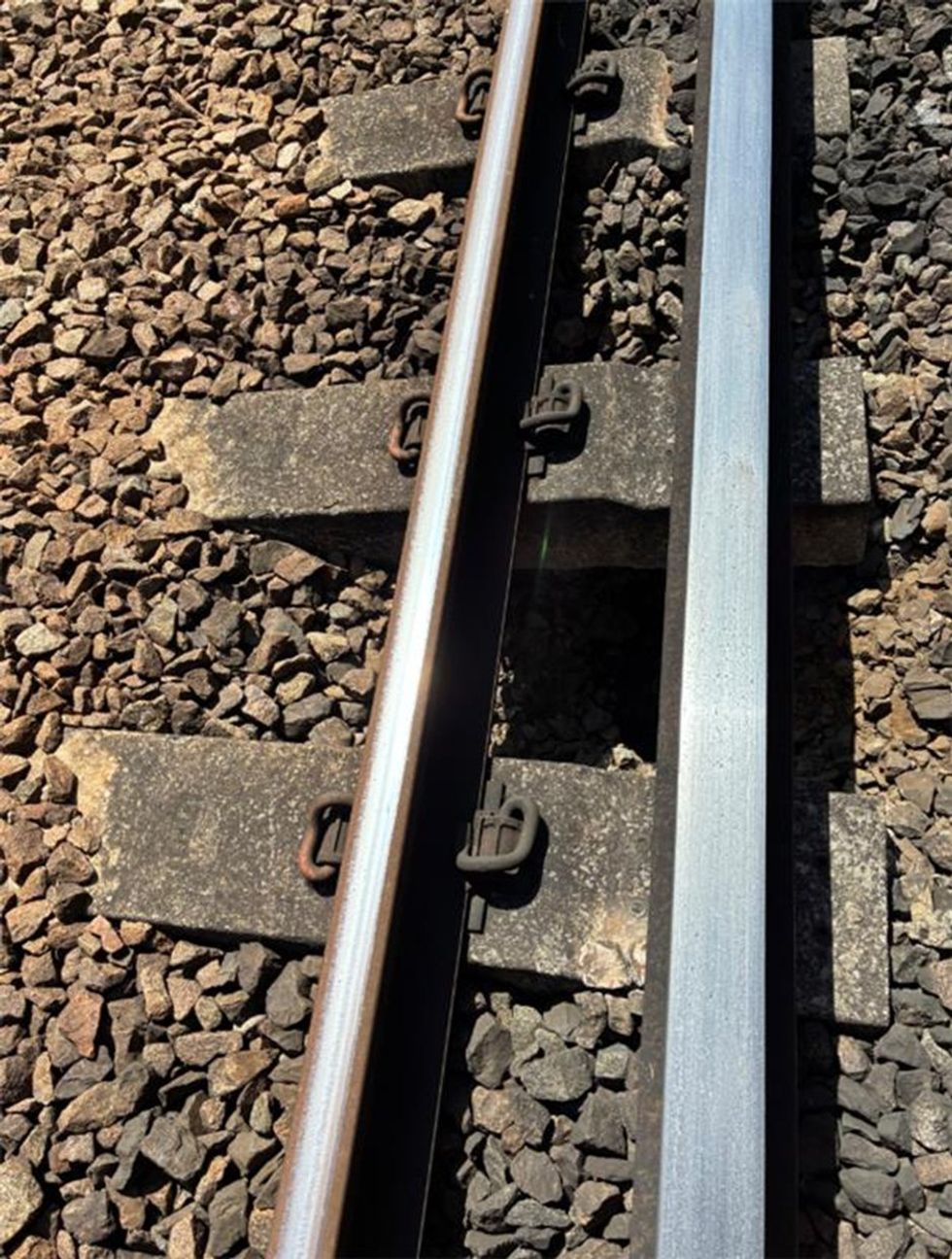 Sinkhole under rail track
