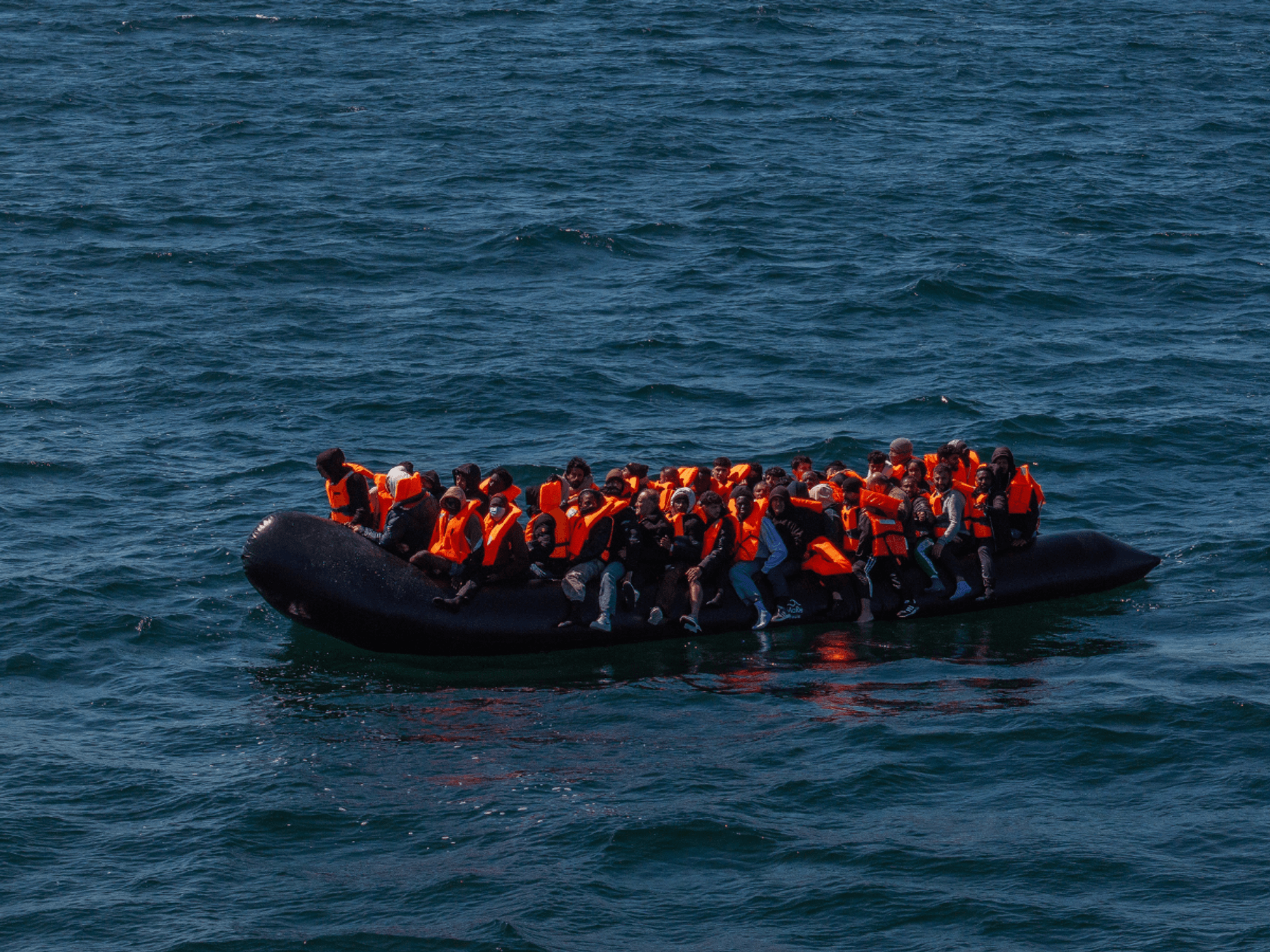 Small boat in English Channel