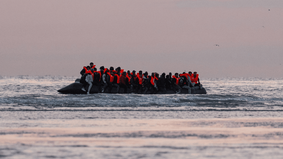 Small migrant boat channel crossing