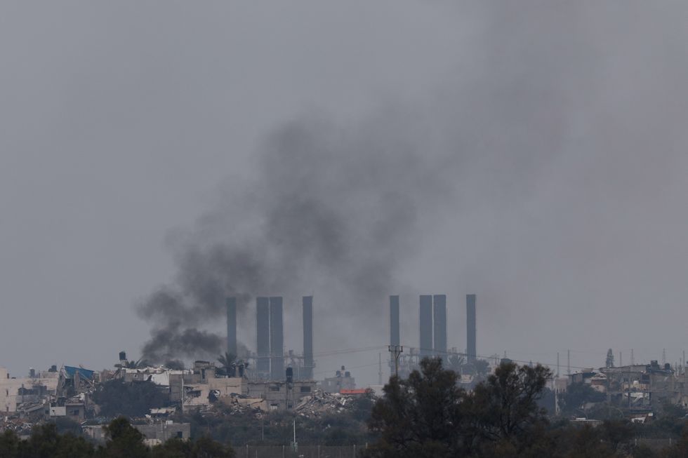 Smoke rising in Gaza