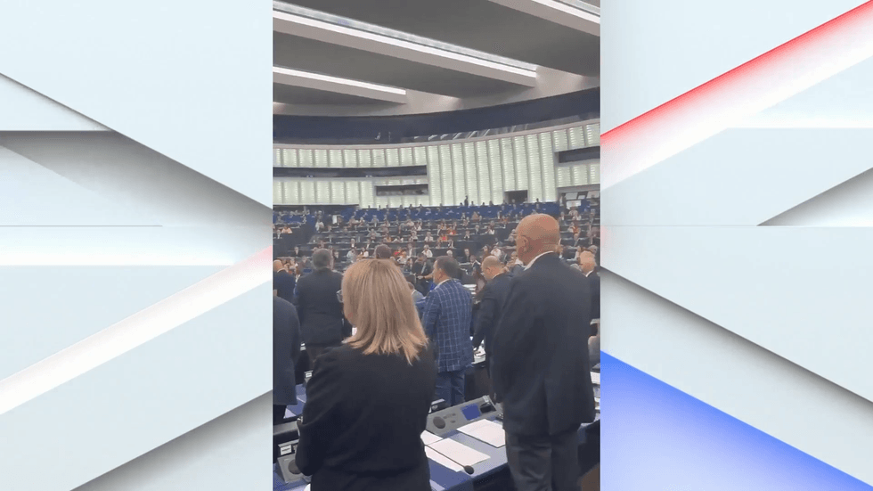 Some MEPs attempt a minute's silence for Charlie Kirk