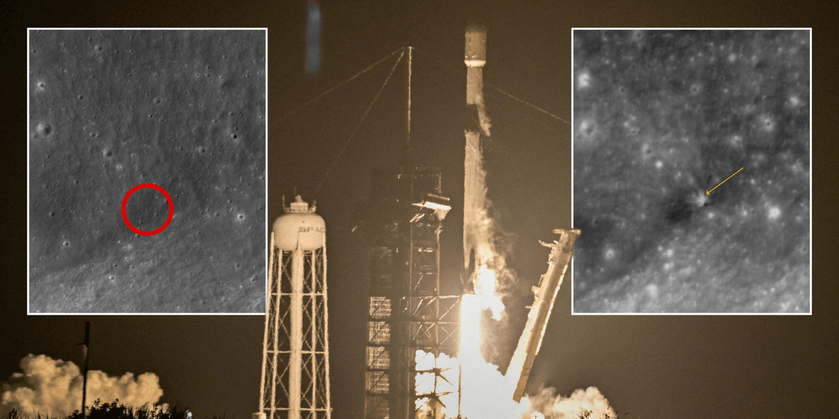 Dramatic aftermath of 5,400mph SpaceX Moon crash revealed for very first time