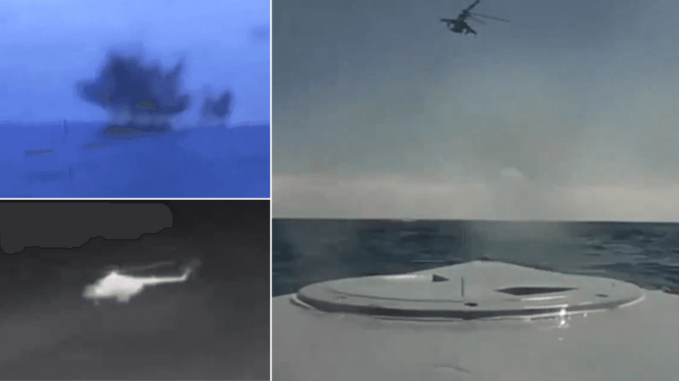 Split view of Ukrainian drone recording