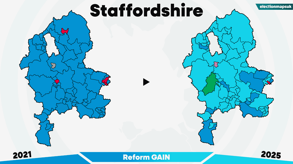 Staffordshire was an example of a true-blue county going Reform