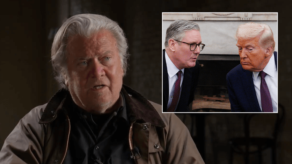 Steve Bannon, Keir Starmer and Donald Trump