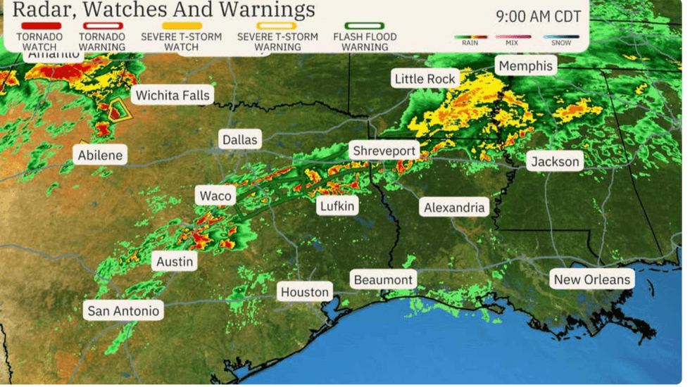 Storm warning map