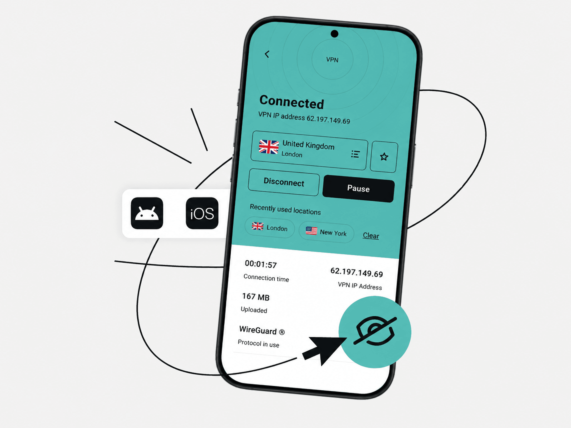 Surfshark VPN on mobile