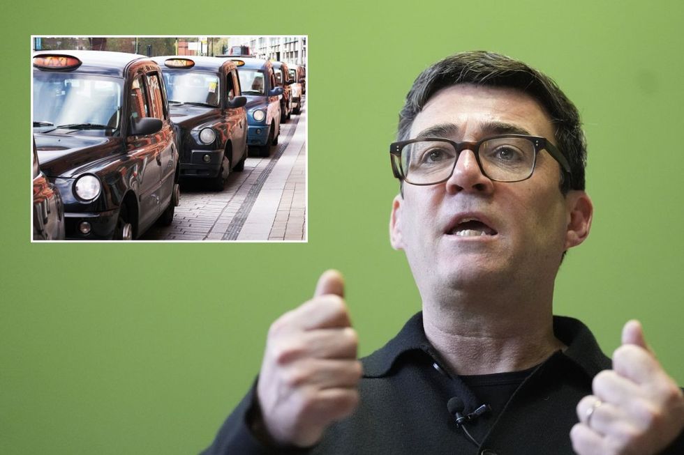 Taxis and Manchester Mayor Andy Burnham