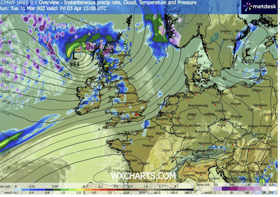 Temperatures will fall as the Easter storm rolls in\u200b