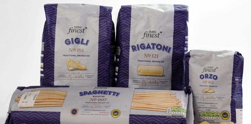 Tesco Finest pasta in new packaging