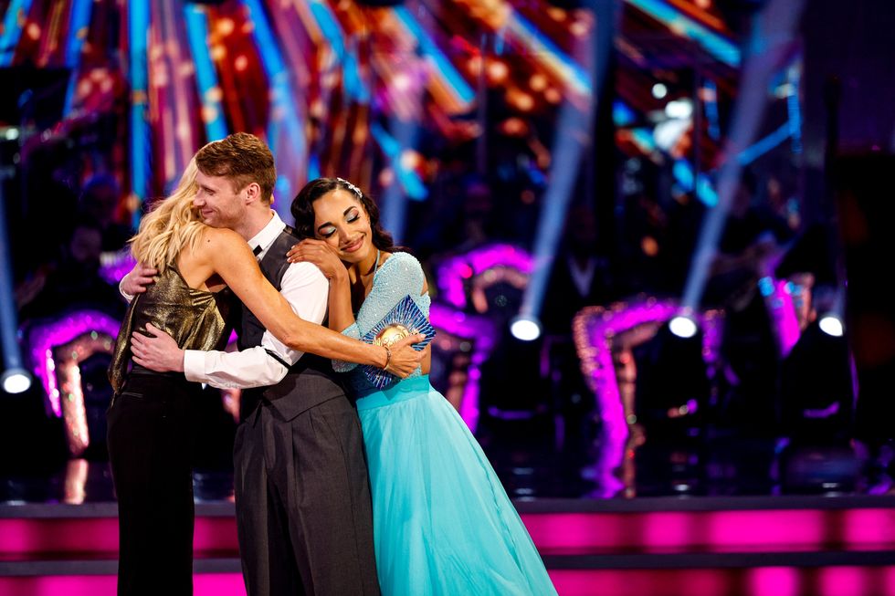 Tess Daly, Jamie Borthwick and Michelle Tsiakkas