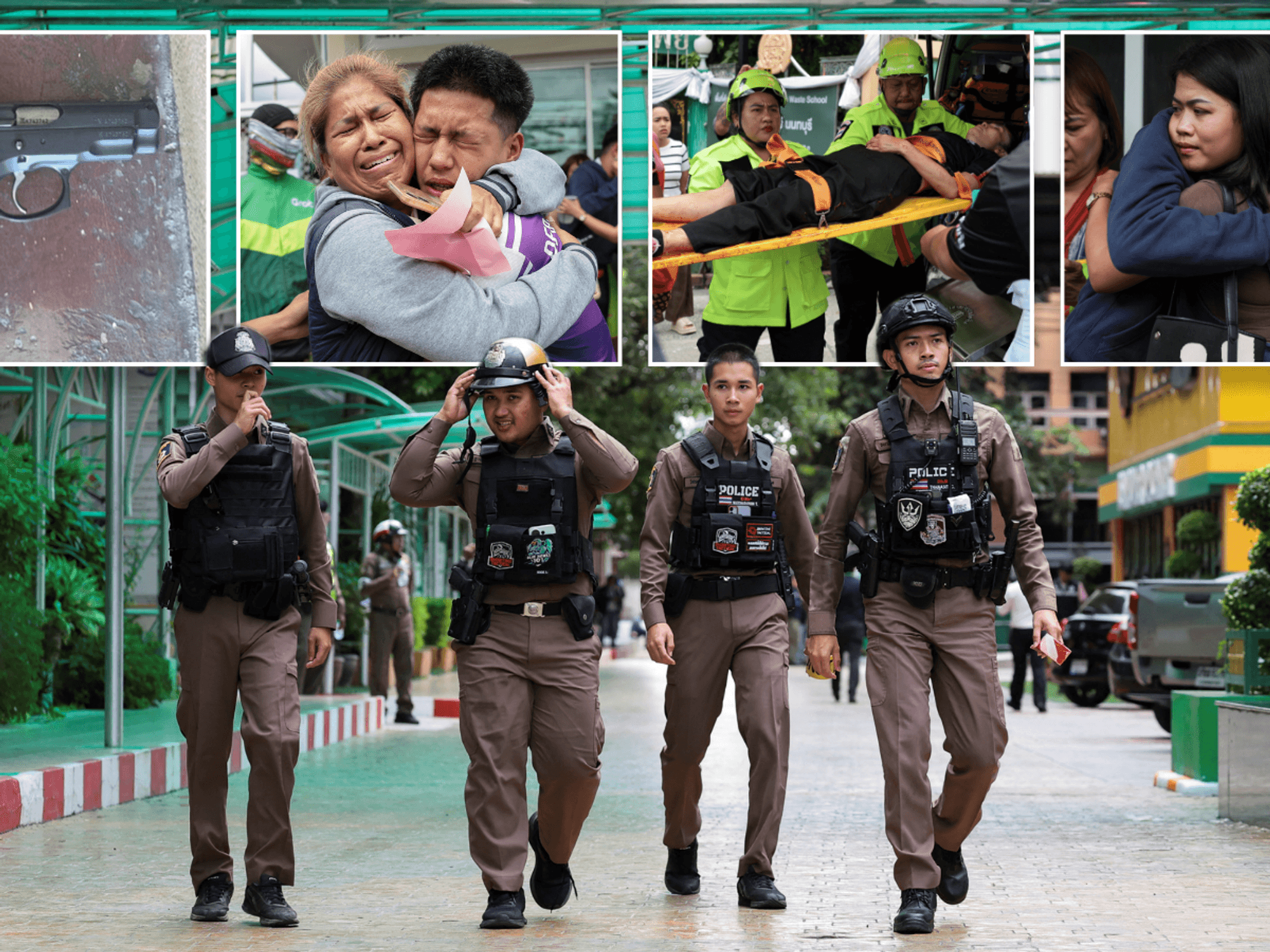 Thailand school shooting collage