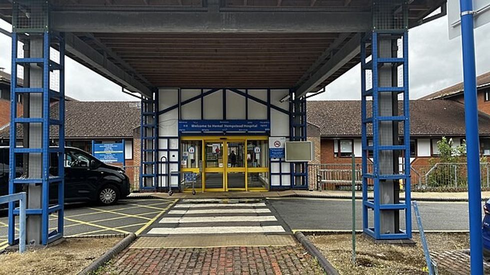 The doorway to Hemel Hempstead Hospital