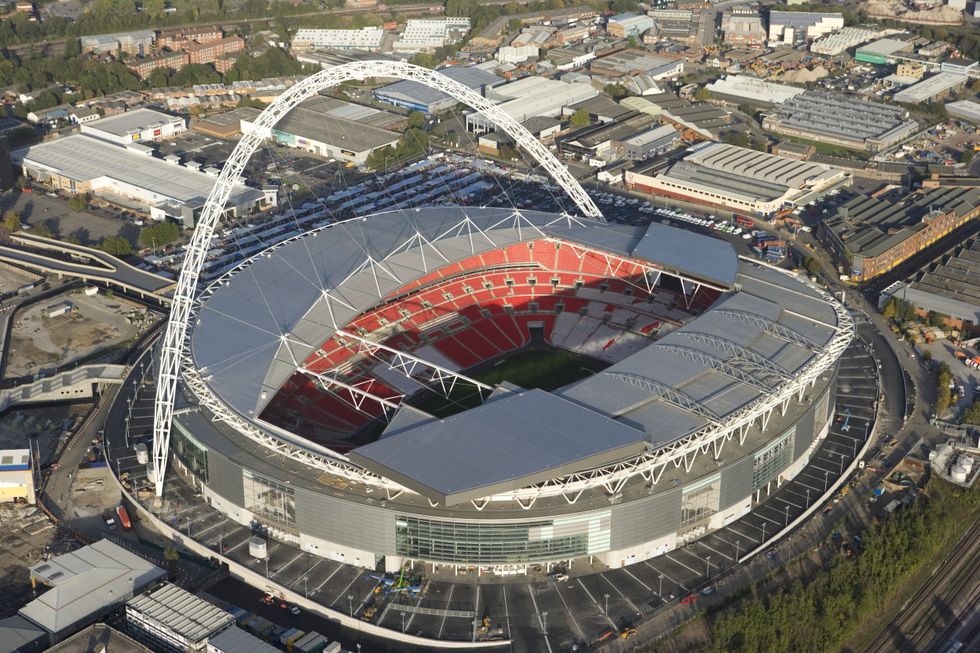 The England football team at Wembley