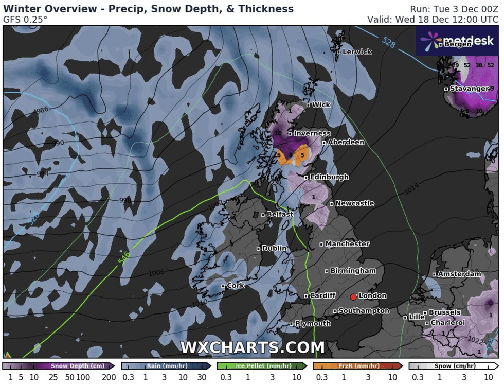 The forecast for December 18\u200b
