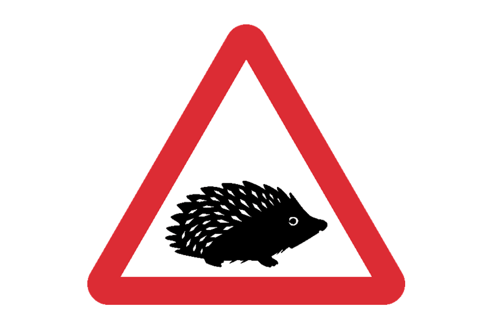 The new hedgehog road sign