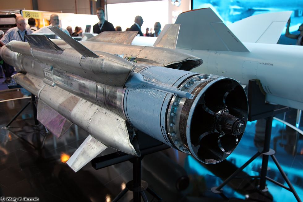 The ramjet exhaust of a Kh-31 missile, a Russian air-to-surface missile