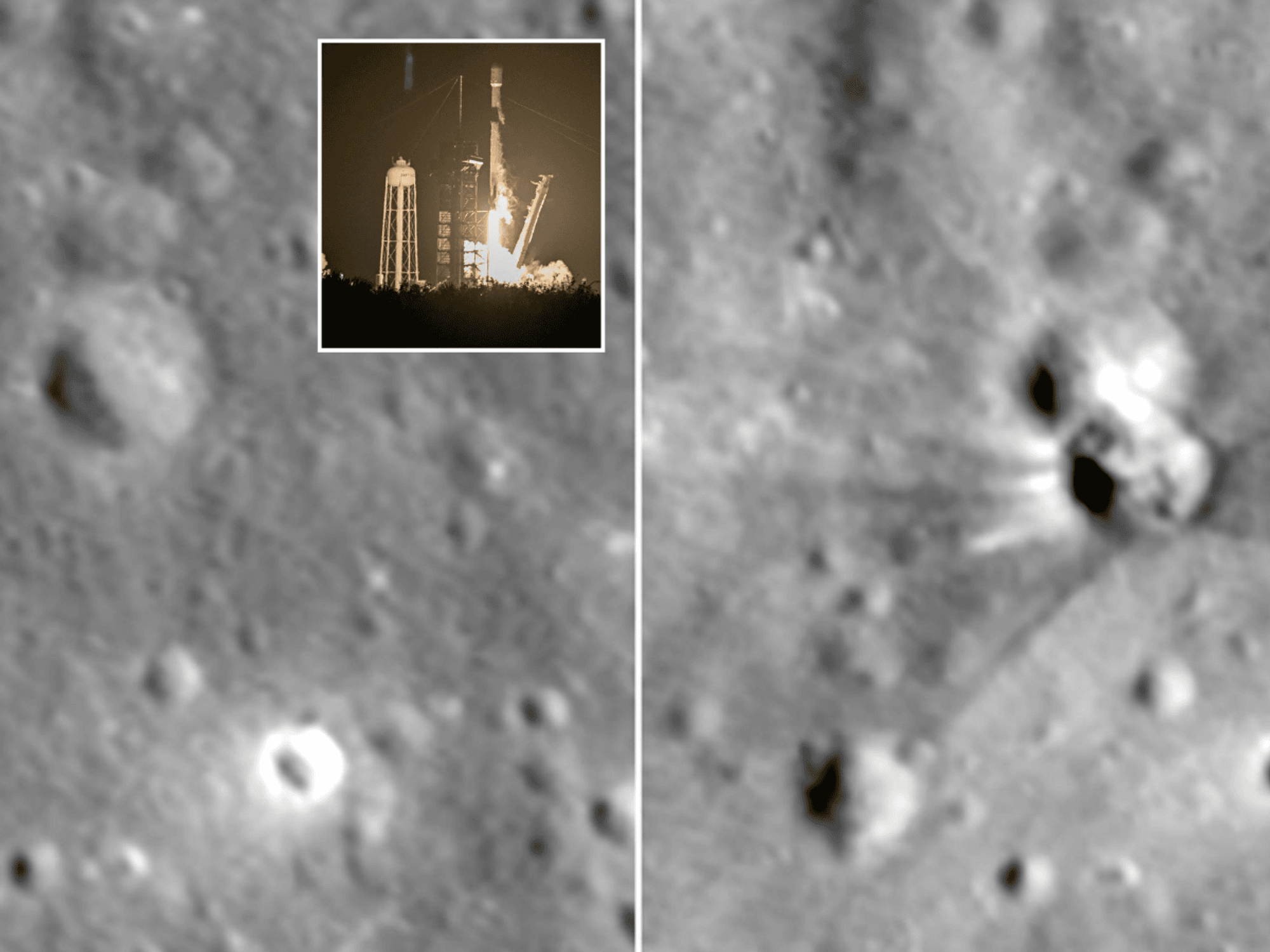 Nasa shows exact place where SpaceX rocket crashed into the Moon creating massive crater