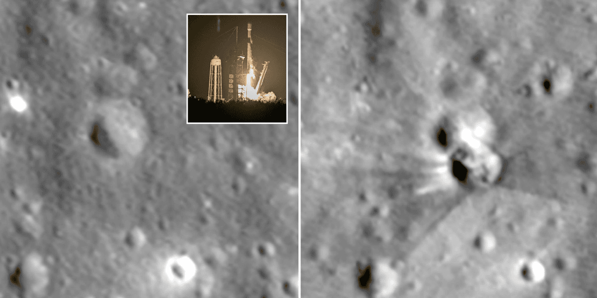 Nasa shows exact place where SpaceX rocket crashed into the Moon creating massive crater