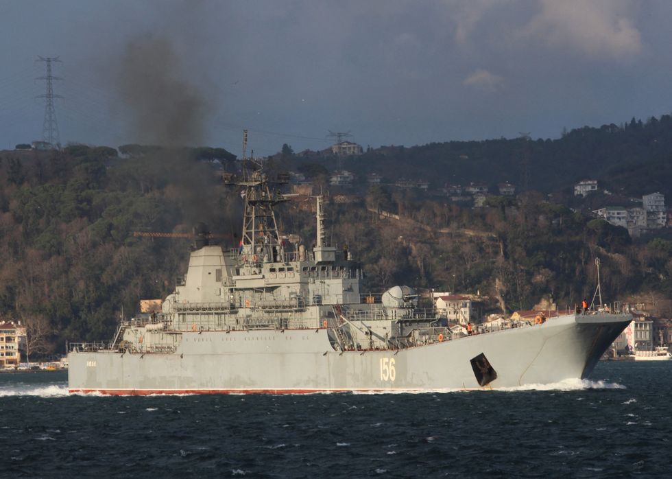 The Russian navy landing ship Yamal