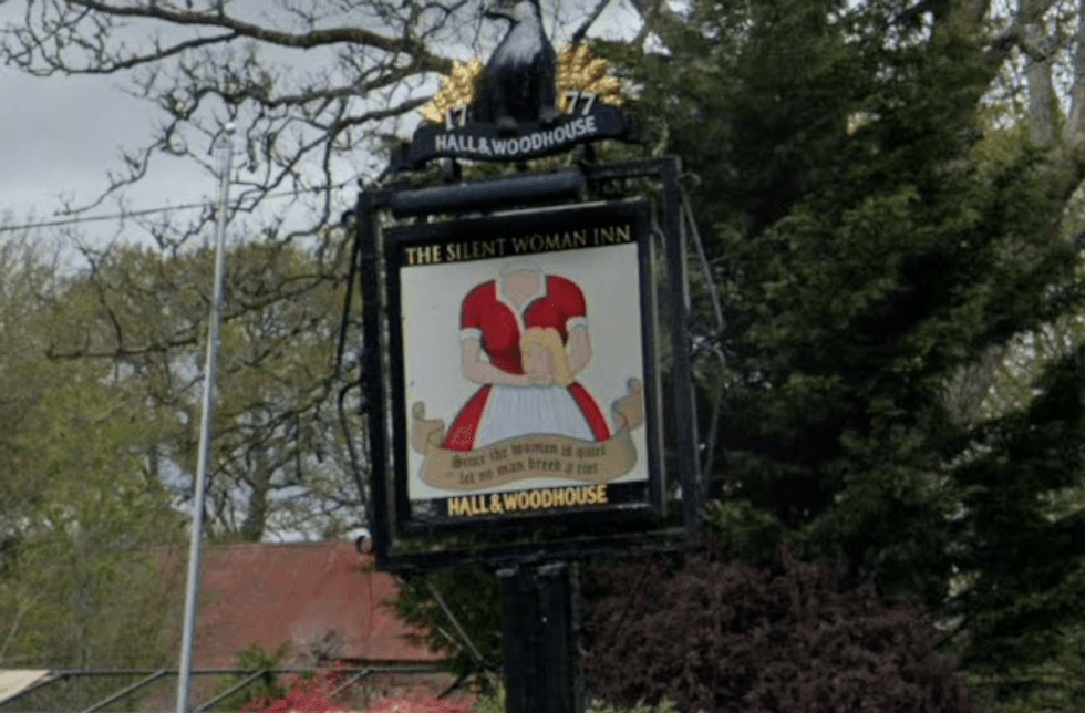 The Silent Woman pub sign