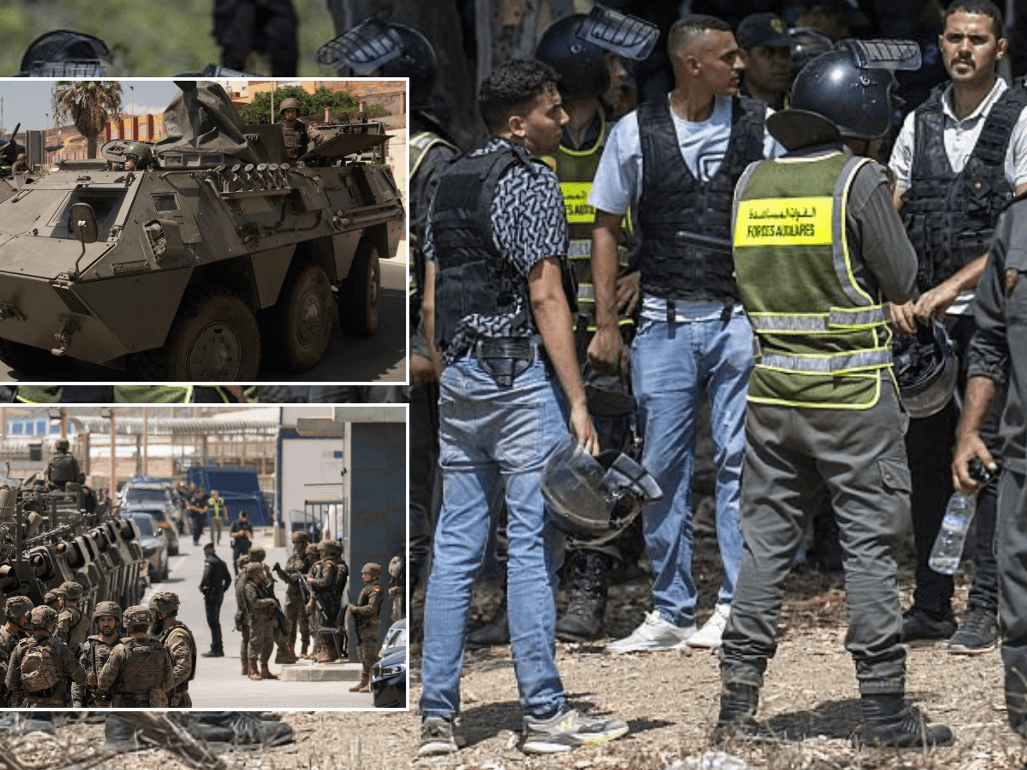 The Spanish army deployed tear gas and were spotted escorting migrants away from the scene