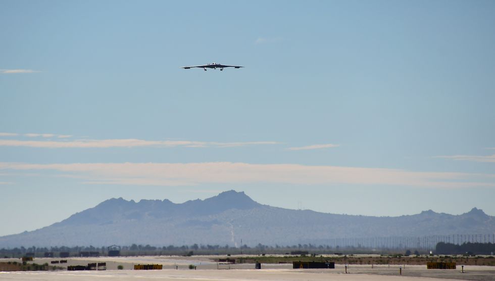 The \u200bB-2 bombers are expected to touch down at Diego Garcia