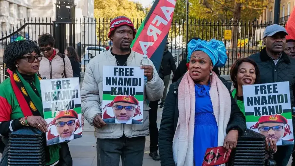 There have also been protests about Nnamdi Kanu in London