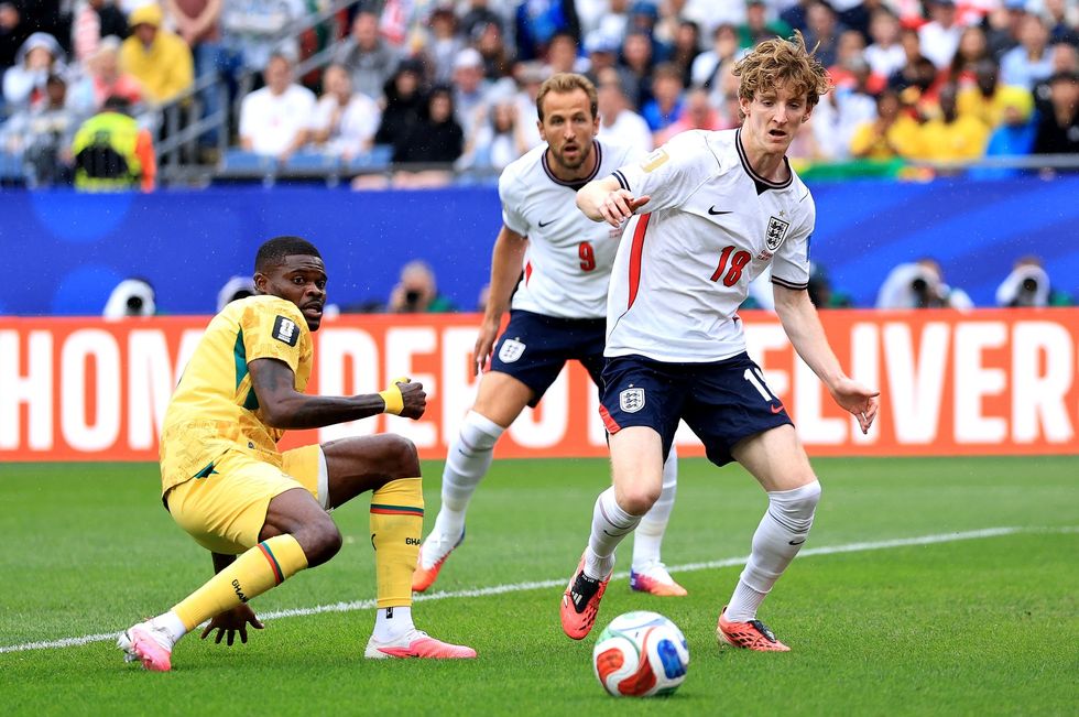 Thomas Partey pictured playing for Ghana against England at the World Cup