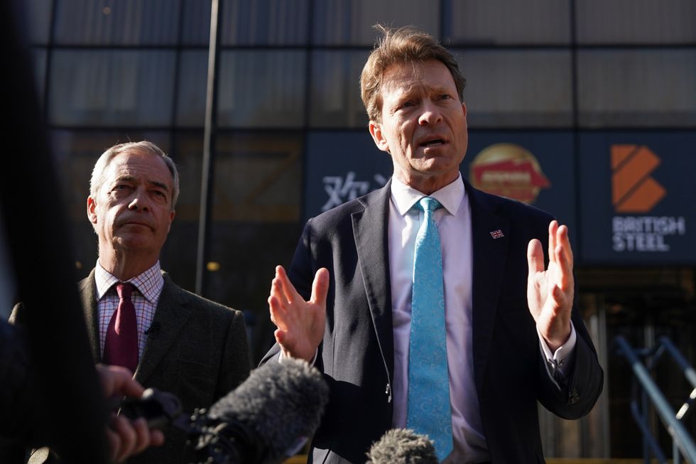 Tice and Farage at Britidh Steel in Scunthorpe