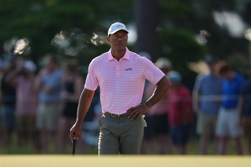 Tiger Woods shot four-over par on Thursday